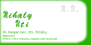 mihaly uti business card